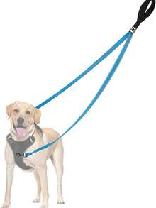 2-Point Control Dog Leash, Can Be Used With Anti-Pull Chest Harness, Thick Reflective Traction Rope, Dog Training Leash, Convertible To Single Rope, Suitable For Medium To Large Dogs - Multicolor - View 11