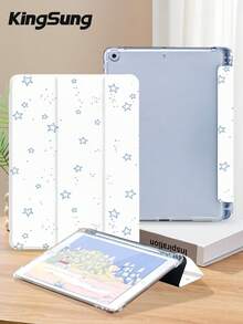 Kingsung Blue Star Pattern In The Ins Style Tablet Case, Compatible With IPad 9.7/10.2/10.5/10.9/12.9/Pro 11, 10th Generation, Compatible With Samsung Galaxy Tab S6 Lite 10.4-Inch, Compatible With Kindle Paperwhite 12th Gen 2024, Kindle (11th Generation) 2022 Version, Kobo Clara Color, Soft And Drop Resistant, Smart Stand/Auto Wake/Sleep - Multicolor - View 3