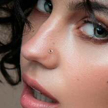 2 piezas de 14G Anillos de nariz, cartílago y ombligo de cristal Pyrex curvo, retentores de perforación de bioflex, joyas corporales hipoalergénicas - 2178 Varilla de arco - Ver 3