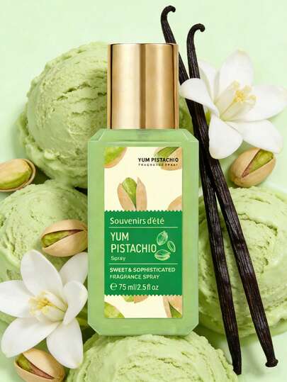 75毫升/2.5液盎司 新鲜冰淇淋开心果香氛喷雾 棉花糖香草味藤条香薰喷雾 便携式食品香味空气清新剂 家居日常使用 馈赠亲朋好友的完美礼物