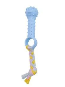 OBOVAY 随机组合的吱吱叫狗狗玩具，幼犬磨牙玩具，幼犬磨牙玩具，小型和中型犬玩具，互动宠物用品 - 藍色 - 查看 9