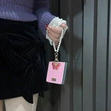 1pc Women's Crocodile Texture Butterfly Ring Bracelet Foldable Protective Phone Case Compatible With Galaxy Z Flip7, Shock-Resistant, Lightweight, Suitable For Galaxy Z Flip7 FE, Galaxy Z Flip6, Galaxy Z Flip5 - Multicolor - View 13