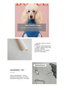 1 件无框 DOGUE 粉色狗狗海报，身穿蓝色毛衣，墙面艺术帆布印刷品，适用于房间装饰、宿舍必备、生日礼物和派对装饰、复古奇趣卧室装饰、美学房间装饰、墙面印刷品、大学宿舍必备、家居装饰时尚宠物爱好者礼物、独特的墙面装饰创意、简约俏皮的艺术。 - 卡通 - 查看 10