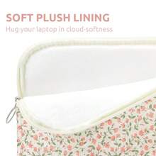 Puffy Laptop Sleeve 13-15.6 Inch Cute Quilted Laptop Protective Case Padded Floral Computer Sleeve For MacBook (B-Pink, 13 Inch) - B-pink - View 5