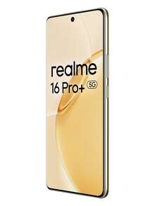 Realme 16 Pro+ 5G 8GB+256GB | 12GB+512GB 全球版，解锁手机，2亿像素摄像头，安卓16游戏手机，6.83英寸144Hz显示屏，7000mAh电池，8.25mm超薄，不含适配器 - 金色 - 查看 3