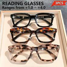 cabecade 时尚舒适的方形镜框老花镜，男女皆宜，带弹簧铰链。 - 彩色 - 查看 16