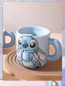 Disney 陶瓷生日礼物马克杯，情侣水杯，家用史迪奇办公杯，高性价比史迪奇陶瓷马克杯，办公饮水杯，大容量情侣水杯，可爱牛奶杯，浮雕矮款大容量马克杯 - 彩色 - 查看 6