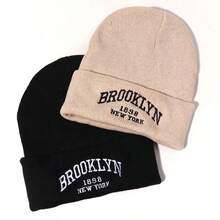 Street 2件套每日字母刺绣针织帽 秋冬款 - A - 查看 2