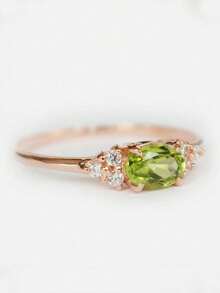 1piece Luxurious Womens Rings Sparkling Light Green Rings For Women Engagement Wedding Band Promiss Ring Birthday Merry Christmas Valentine's Day Anniversary Gift For Her Jewelry Ring - màu xanh lá - Xem 6