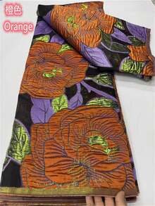 5yard /1yard French Leaves Flowers Jacquard Lace Fabric 2026 High Quality African Brocade Lace Fabric Nigerian Lace For Luxury Women Party Wedding Christmas Fabric Purple - A - View 6