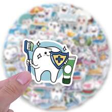 100 pezzi Adesivi per proteggere i denti, decorazioni, diari, decorazioni retrò per stanze, frigoriferi, armadi, scaffali, power bank, pareti, porte e finestre, borracce, quaderni e altri oggetti di uso quotidiano - Stile casuale - Visualizzare 6