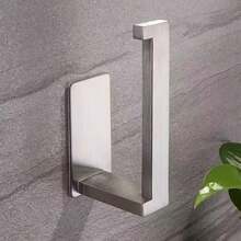 304 Stainless Steel Toilet Paper Holder, Wall Mounted Bathroom Tissue Roll Dispenser, No Drilling Required - A-Silver - View 4