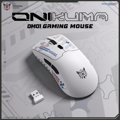  ONIKUMA DM01 Wireless Mouse, 3 Modes For Gaming & Office, Rechargeable Silent Lightweight Ergonomic Design, Low Latency Gaming-Grade Performance, Multi-Speed Adjustment, Wireless/Wired Mouse (With Non-Slip Pad)