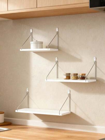 1pc Simple Kitchen Wall-Mounted Multi-Layer Storage Rack, Kitchenware & Dish Organizer, Space-Saving Wall Mounted Rack, Multifunctional Kitchen Wall Hanging Rack