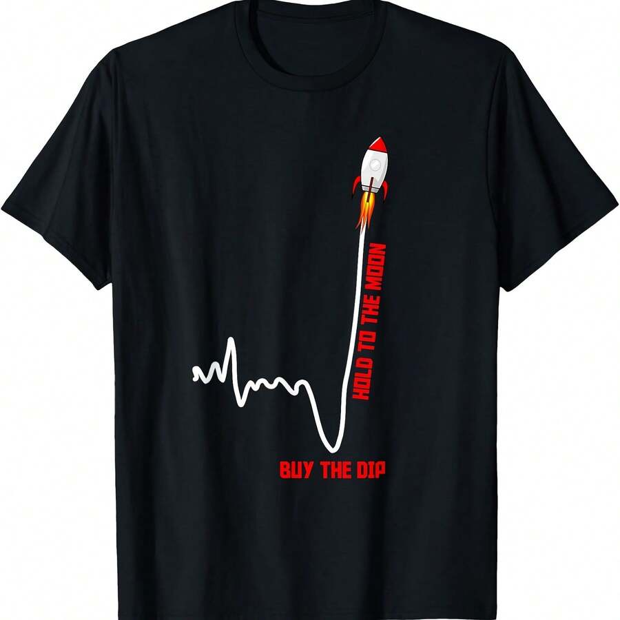 Camiseta del mercado de valores GME Stock Hold to the Moon Buy the Dip - Negro 2 - Ver 1