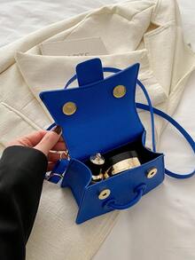 2026 New High-Quality Lipstick Case, Mini Square Bag, New Solid Color Versatile Handbag, Women Purse - Royal Blue - View 11