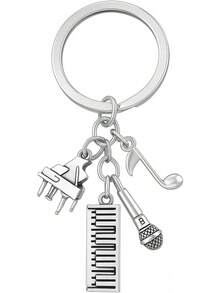 Guitar, Note, And Headphone Shaped Music Keychain, Women's Bag Pendant, Guitar Keychain, Gift For Men, Girls, Teachers, Musicians, And Music Enthusiasts: Clothing, Shoes, And Jewelry - Piano4 - 查看 6
