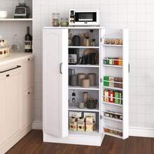 Home 47inch Kitchen Food Storage Cabinet,Farmhouse Kitchen Pantry - White - View 5