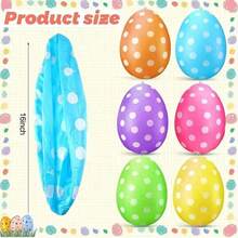 1pc Multi-Color Polka Dot Classic Plastic Inflatable Easter Egg, Designed Specifically For Easter Holiday Decoration - Multicolor - View 1