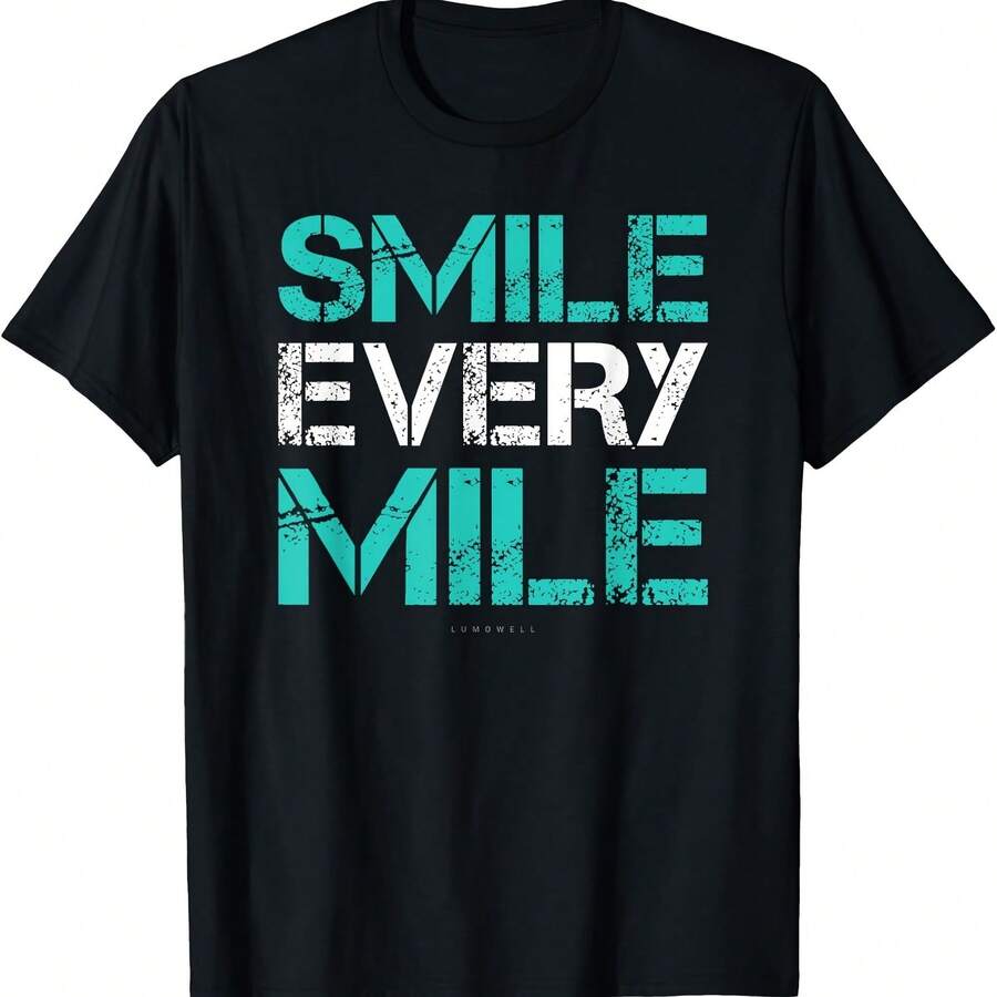 Camiseta "Every Mile". Divertida camiseta para correr. Camiseta con gif de corredor. - Negro 4 - Ver 1