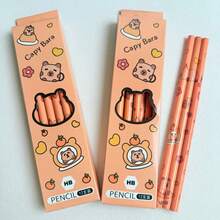 12pcs/30pcs Capybara Themed Pencils With Erasers, Great For Artists And Students, Featuring Adorable Capybara Illustrations, Suitable For Back To School, Student Supplies, Holiday Gifts - Multicolor - View 12