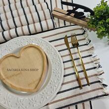 American Chic Placemat Set, 7 Pieces Including 1 Runner And 6 Placemats, Beautifully Woven For A Table Setting. - Beige,  and Black - View 2