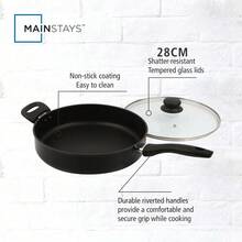 Extra Large 4-Quart Non-Stick Pressure Cooker With Glass Lid - Boasting Easy Cooking & Quick Meals, Black! - Default - View 3