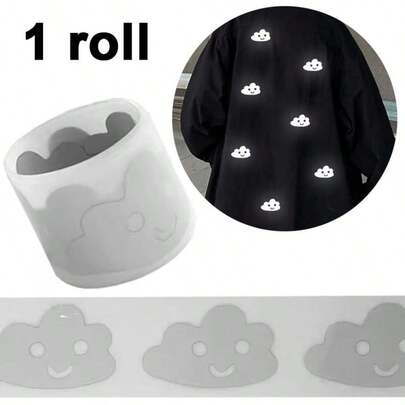 1 Roll, FG009 Cloud Reflective Sticker, DIY Iron-On Decal