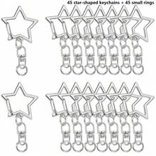 Bộ 30/50/70/90 chiếc móc khóa hình ngôi sao, 4 màu móc khóa ngôi sao, khóa càng cua bằng hợp kim, có móc xoay và vòng lò xo, thích hợp cho các dự án thủ công DIY, làm móc khóa. - Móc khóa hình ngôi sao - Xem 17