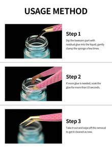 1 Bottle 15ml Eyelash Tool Cleaning Liquid, Sponge Ball Tweezer Cleaning Liquid, Residue-Free Eyelash Extension Tool Cleaning Liquid, Adhesive Remover To Increase Friction And Precision - Clear - View 4