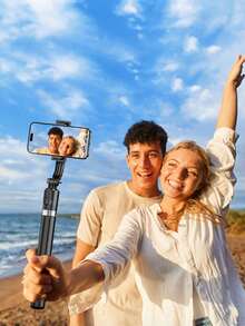 1.7米新款蓝牙自拍杆，10米无线遥控，360°旋转可拆卸手机支架，加固框架，稳定三脚架，直播设备，合金材质，带LED补光灯，长度可调节，兼容 17/16/15/14/13/12、S25/S24/S23/S22/S21/S20及单反相机 - 均碼 - 查看 8