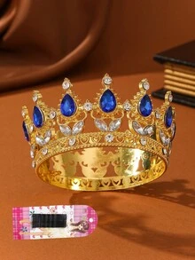 1/3 chiếc Vương miện trang trí bánh sinh nhật bằng pha lê tinh xảo, kích thước 9cm*5cm, thích hợp cho bánh cưới, bánh sinh nhật bé gái, đám cưới và các dịp lễ quan trọng. - Nhiều màu - Xem 17