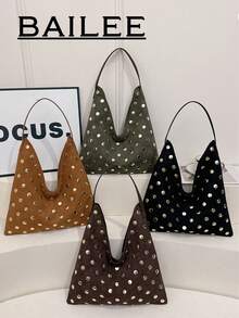 BAILEE A Stylish And Elegant PU Handbag With Personalized Sequin Design. It Has Ample Space, Is Durable, Water-Resistant, And Can Hold Tablets, Phones, Lipsticks, And Other Items. It Can Be Carried By Hand Or Slung Over One Shoulder. It's An Ideal Choice For Daily Commutes, Outfit Combinations, Travel, And Gift-Giving During Holidays. - Multicolor - View 10