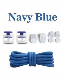 1双免系弹力鞋带，均码，适合儿童和成人，适用于运动鞋和休闲鞋，春夏精选，伴娘礼物，房间、卧室装饰，海滩，旅行，男女皆宜，度假必备。 - 藍色 - 查看 6