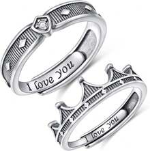 Anillos de Pareja Plata de Ley 925 Ajustables Para Él y Ella Diseño Romántico Elegante| Regalo San Valentín Compromiso Joyería para Parejas Para Novio Novia Versátil Uso Diario Significado Eterno - Abeja y panal - Ver 12