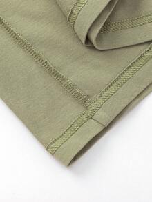 Balabala 男童休闲柔软纯棉短袖T恤，印有太空冒险主题图案 - 軍綠 - 查看 9