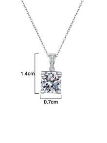 BLOVEMEE 1pc Fashionable Luxury 925 Sterling Silver 1 Carat 6.5mm Moissanite Necklace, Suitable For Women's Daily Wear, Party, Holiday, Valentine's Day, Mother's Day, Birthday, New Year, Wedding Anniversary, Women's Jewelry Gift - XL0050M - View 4