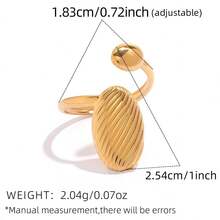 2pcs/1pc18K Gold-Plated Design, Geometric Design, 304 Stainless Steel Ring, Simple And High-End, Ins Style Personalized Jewelry, Holiday Gift/Daily Matching, Versatile Design, Ring Set, Give To Girlfriend And Wife - Multicolor - View 7