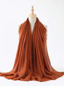 1条新款棉麻泡泡头巾，镶嵌水钻，女士穆斯林多功能头巾，适合日常佩戴、外戴、旅行防晒遮阳披肩以及节日礼物 - 圍巾 - 查看 18