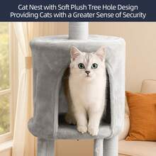 New Cat Playground, Cat Tower, Cat Climbing Frame, Sturdy Indoor Toy, Multi-Layer Stable Cat Nest, Durable Cat Scratching Post - Light Grey - View 6