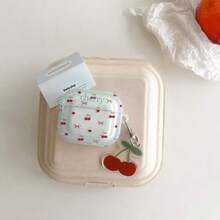 Cherry Design Protective Case Suitable Compatible With Apple Bluetooth Earphones, Anti-Scratch And Drop Protection Case Compatible With Apple Bluetooth Wave Earphone Case - Clear - View 3