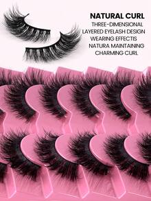 MAANGE 7 Pairs False Eyelashes Natural Look Soft Winged End Eye Elongated Fake Eyelashes Cat Eye Lashes Strip Lashes,Lashes,Eyelashes,Fake Lashes - Black - View 5