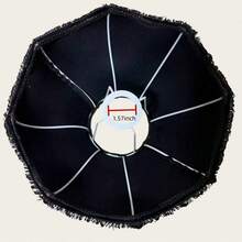 1pc11.81-Inch Black Combed Lampshade, Simple Style Modern Table Lamp Replacement Lampshade, Suitable For Desk, Bedroom Scene - Rectangle - View 6