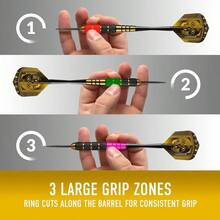Darts, Steel Tip Darts Set, Includes Speedline Shafts, Marathon Gold Dart Flights, Available In Sizes 19g, 21g, 23g, 25g 27g - 21 Grams - View 3