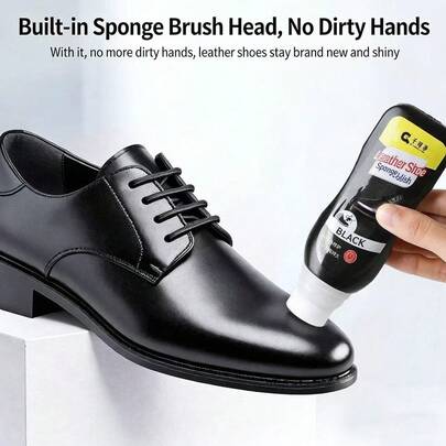 1pc Genuine Leather Care Oil, Leather Restoration And Renewal, Universal Shoe Polish, Black & Colorless