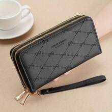 TJY Ladies PU Wallet Long Purse Phone Card Holder Case Clutch Large Capacity - Black - View 1