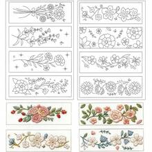 16 piezas Patrones de bordado solubles en agua Estabilizadores con tema divertido Papel de bordado y costura con patrones preimpresos de estilo divertido para amantes de la costura a mano principiantes - A - Ver 8