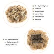 Extensiones de moño de pelo de plato rizado desordenado, bandeja de moño corto, postizos de cola de caballo, peines de pelo sintético, Clip en cola de caballo LSQT - 12H24 - Ver 7