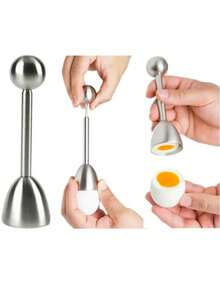 4 piezas Pelador de huevos de acero inoxidable - Para quitar las cáscaras de los huevos hervidos, abridor de cáscaras de precisión, utensilio para el desayuno. - Multicolor - Ver 2