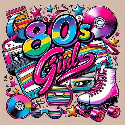 1 قطعة طباعة حرارية قابلة للغسل والاستخدام المتكرر، طباعة ملونة بطبعة موضوع الثمانينات، ملصق نقل حراري - مناسب للوسائد وDIY والحقائب الظهر والتي شيرتات والأكياس القماشية والهوديز والجينز والتي شيرتات والملابس ولوازم الخياطة